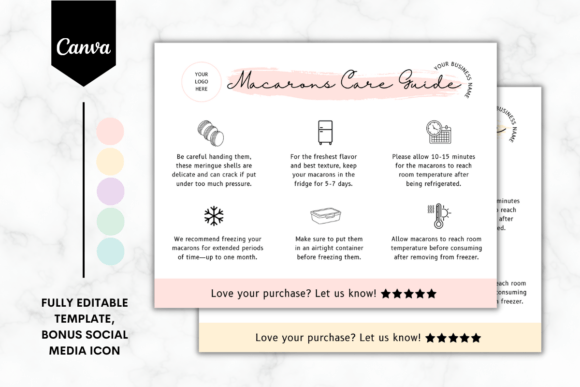Custom Macarons Care Card Template 4: A Practical Evaluation for Bakers
