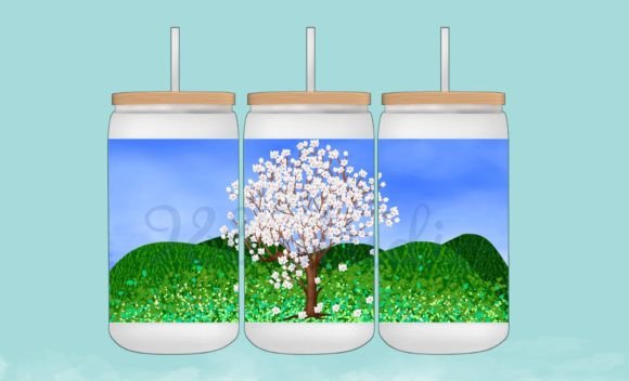 Magnolia Landscape Png 16oz Libbey Glass