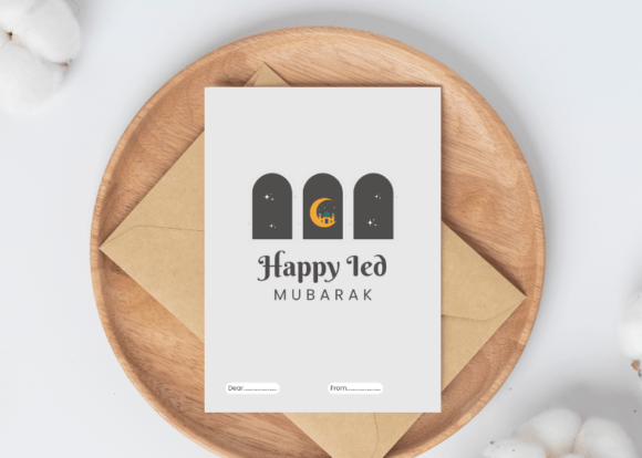 Navigating the Minimalist Eid Mubarak Greeting Card for Digital and Print Needs