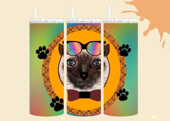 Siamese Cat Png 20oz Tumbler Wrap