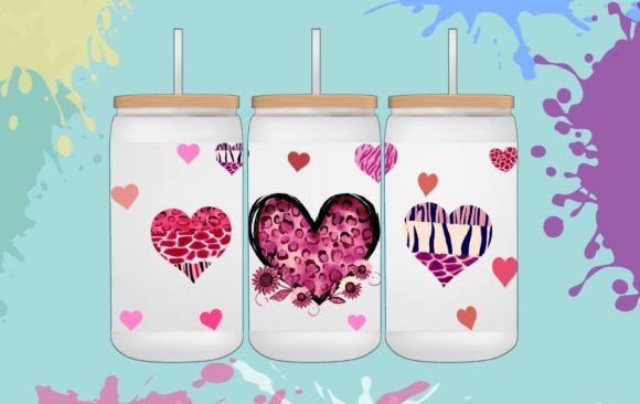Transforming Custom Merchandise with the Pink Animal Heart 16oz Libbey Glass Can