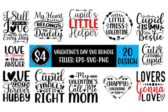Valentine Day SVG T-shirt Design Bundle for Creators
