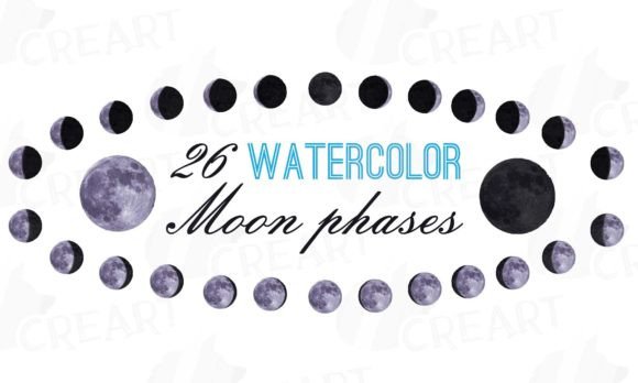 Watercolor Moon Phases Clip Art Graphic: A Comprehensive Evaluation