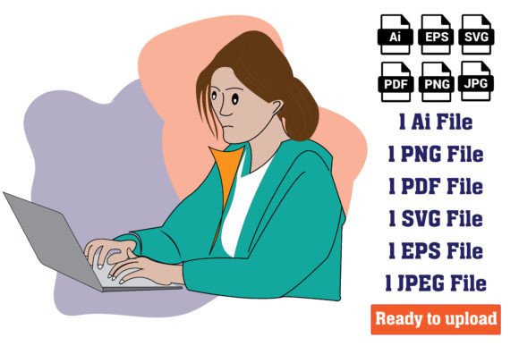 Women Working in Office: A Line Art Vector Collection